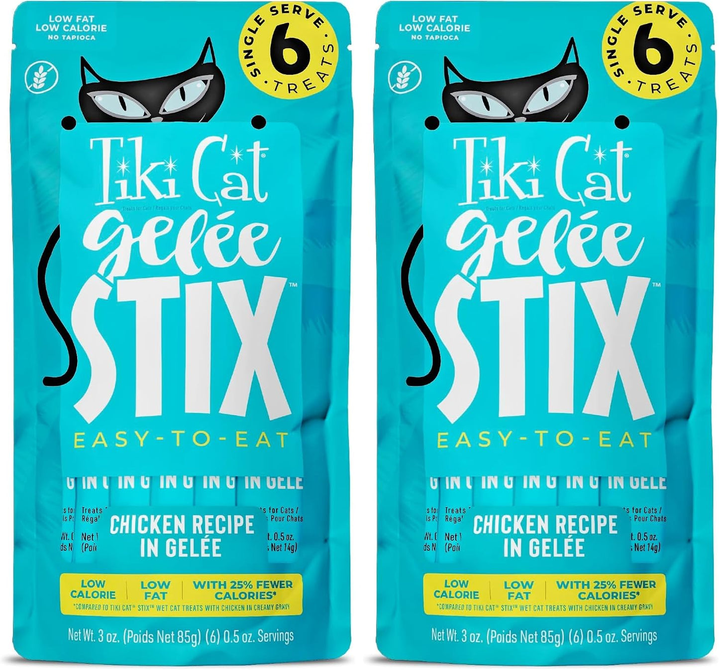 Tiki Pets Stix Gelee wet cat treat chicken flavor 3 Ounce pouch