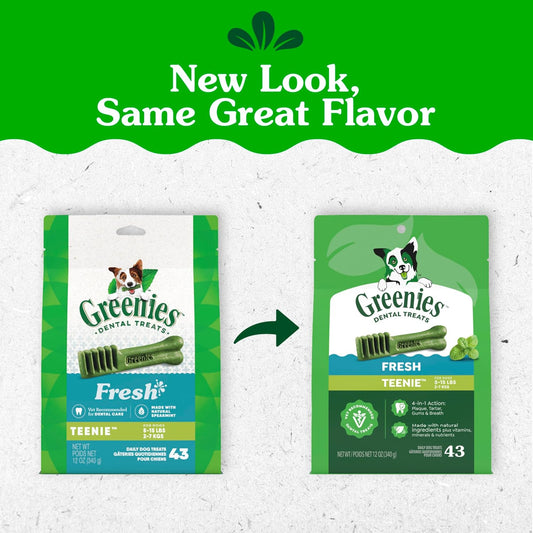 Teenie size fresh flavor dental chews for small dogs