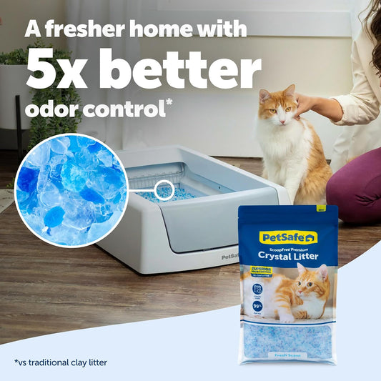 Close up of PetSafe silica crystal cat litter texture