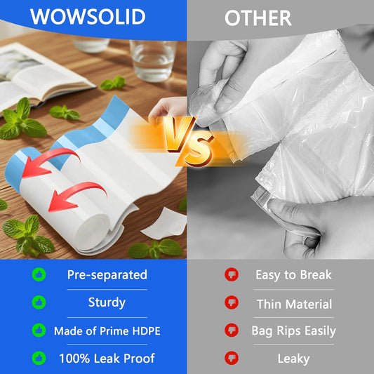 Durable white waste bags for automated self cleaning cat litter boxes.