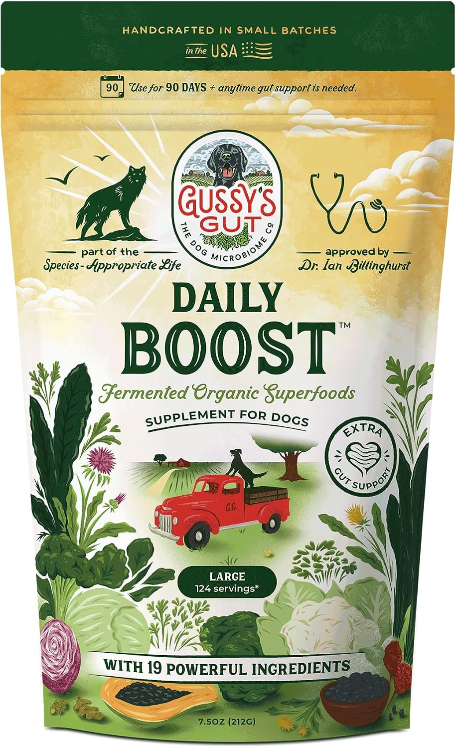Gussy's Gut Daily Boost- Fermented Organic Superfood Reset & Reboot Dog Gut Health- Human Grade Pre & Probiotic Digestive Supplement- USA Made Small Batch 19 Ingredient Formula- Reset Phase (3 Oz) - Image 10