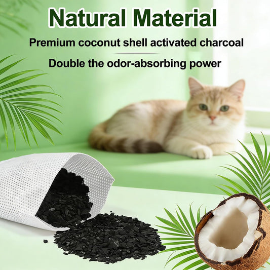 NewKe replacement carbon filter pouch showing the breathable mesh material filled with coconut shell charcoal.