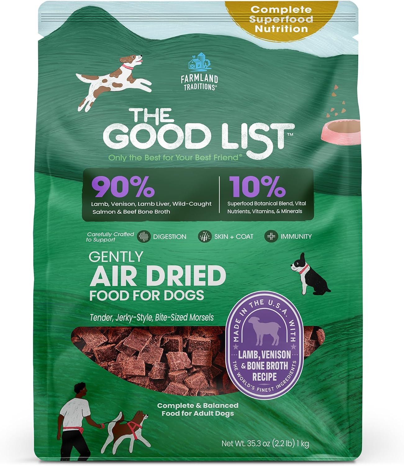Farmland Traditions The Good List Air-Dried Dog Food, Premium Beef & Bone Broth for Dogs, Protein Rich & Grain-Free Nutrition, 1 Pound Bag - Image 15