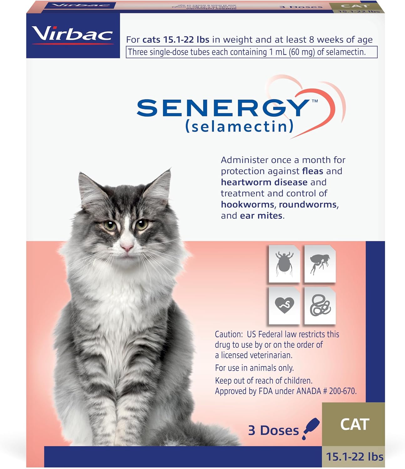 Senergy 3 month supply topical treatment for cats