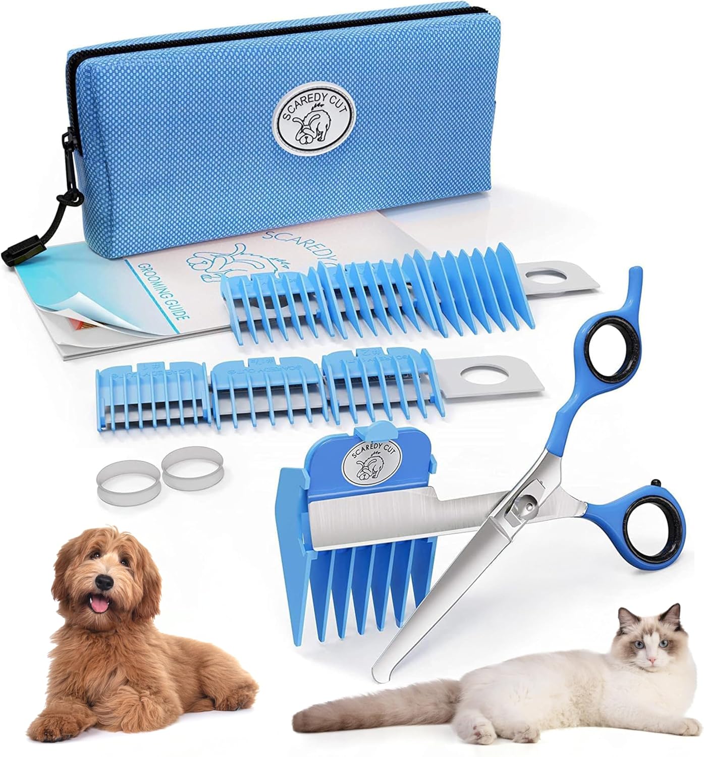 SCAREDY CUT Silent Pet Grooming Kit for Dog, Cat and All Pet Grooming - A Quiet Alternative to Electric Clippers for Sensitive Pets (Left-Handed Pink) - Image 13