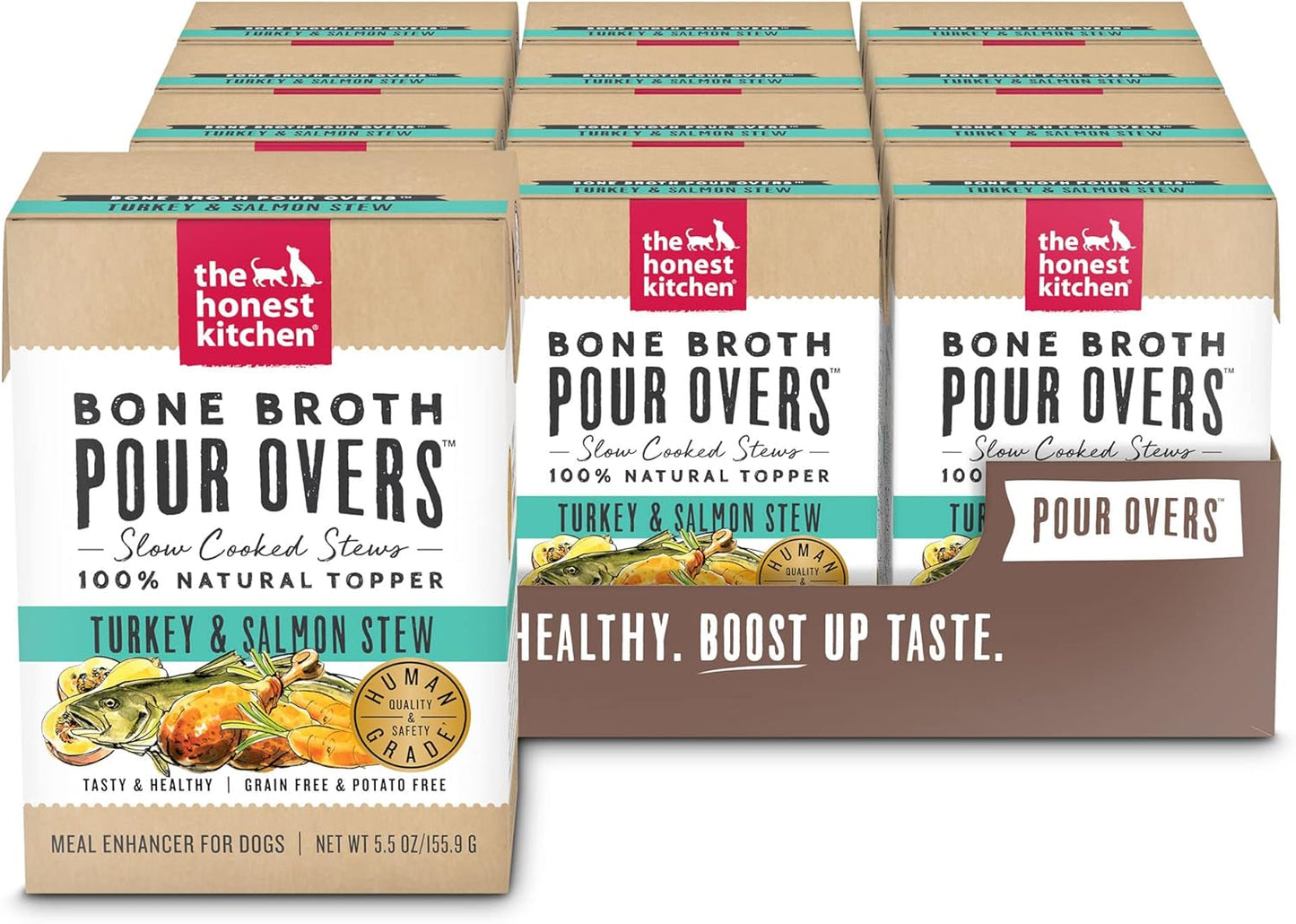 The Honest Kitchen Human Grade Bone Broth POUR OVERS Wet Toppers for Dogs (12 Pack), 5.5 oz - Beef Stew - Image 11