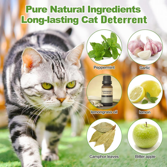 Green cat repellent balls with organza bags for garden use