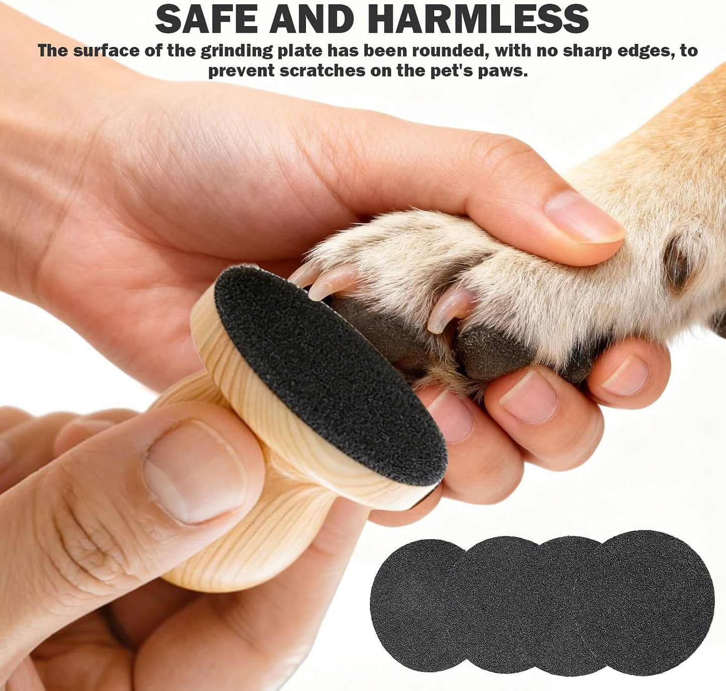 Replaceable sandpaper discs for Arvintas pet nail file