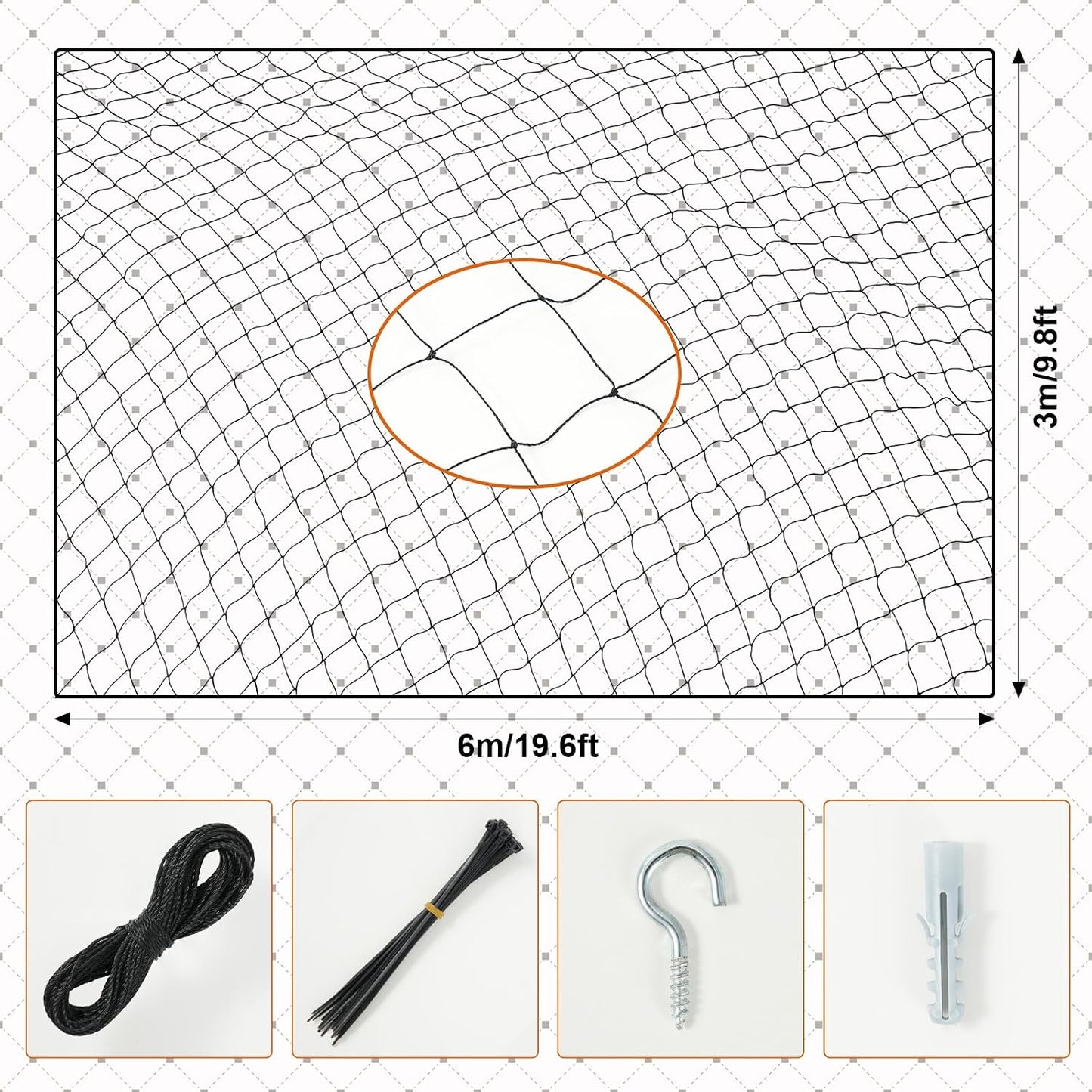 Durable nylon cat fence net installed on outdoor window frame