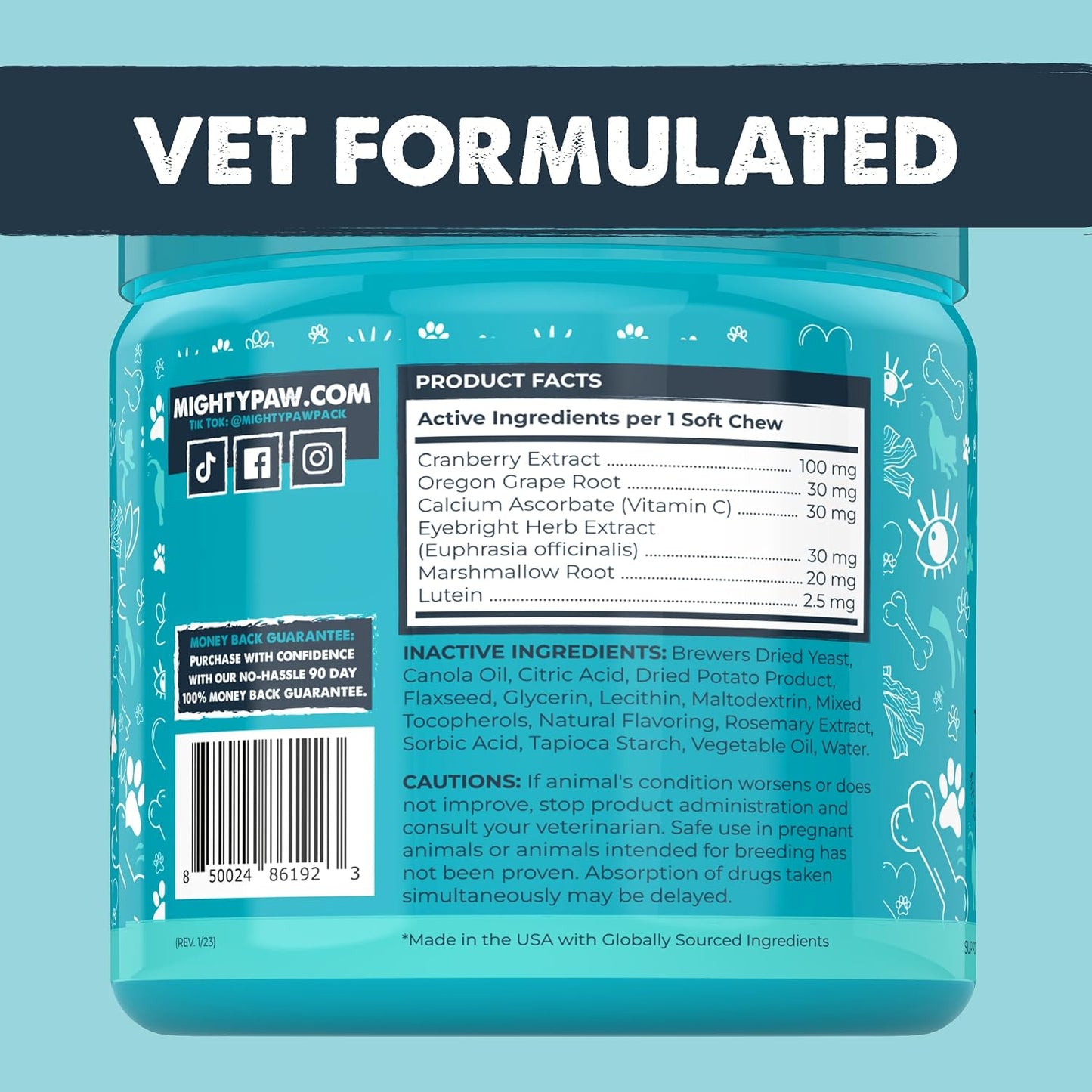 Mighty Paw Waggables Eyes (Made in USA) | Tear Stain Chews for Dogs. Vision and Tear Stain Support Supplements for Dogs. Lutein Supplement. Lubricates Eyes, Immune Support (120 Ct) - Image 9