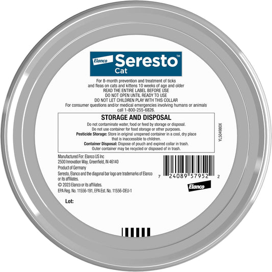 Seresto 8 month protection collar for cats