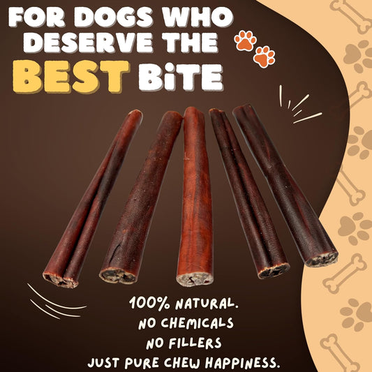 Woofley's natural beef collagen chews for dogs showing stick texture