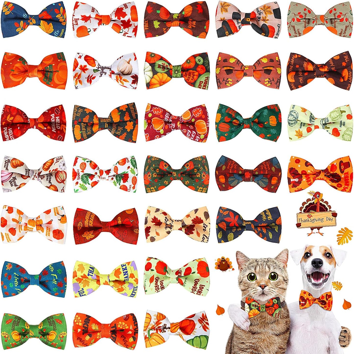 Full packaging assortment of the 30 piece Talltalk holiday dog accessories bulk pack.