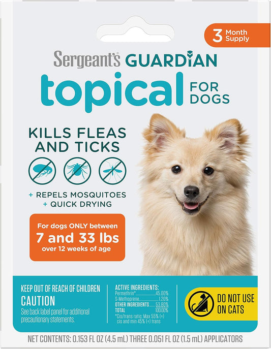 Sergeant's Guardian topical flea and tick prevention for small dogs 7 to 33 lbs
