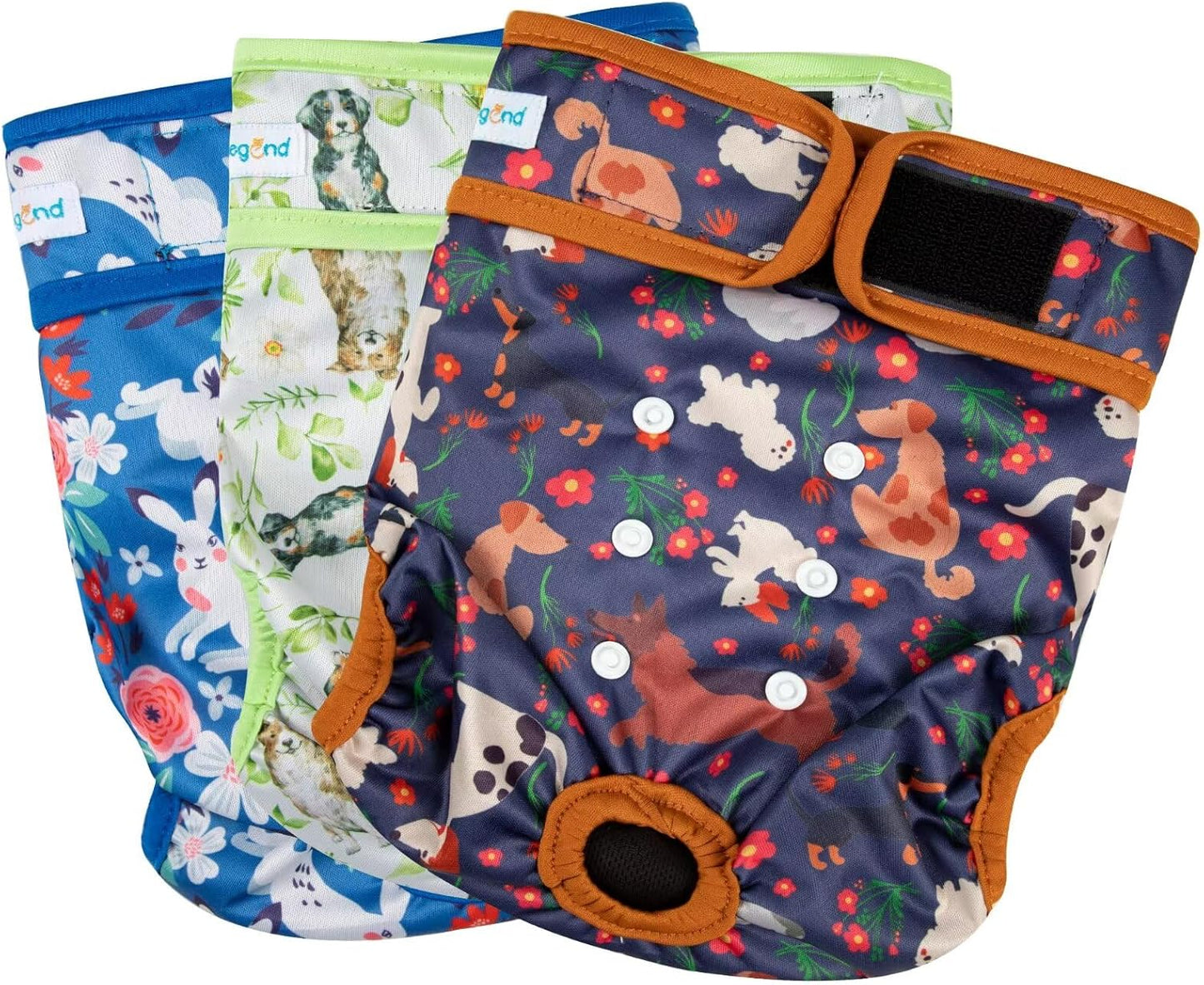 Paw Legend Washable Reusable Female Dog Period Diapers for Heat Doggie Puppy Diapers for Female Dogs (3 Pack,X-Small) - Image 15
