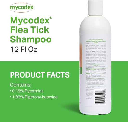 Mycodex sensitive skin flea shampoo with oatmeal and aloe vera for dogs and cats