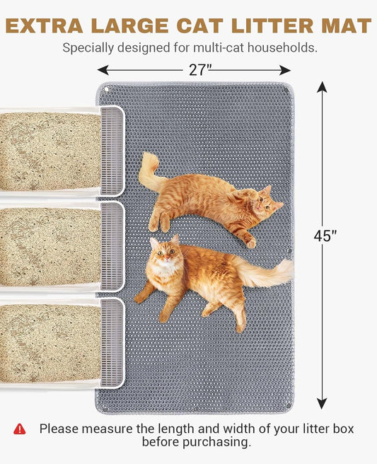 Fostanfly grey double layer litter mat with honeycomb pattern closeup