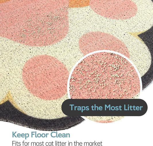 Soft mesh cat litter box floor mat for clean paws