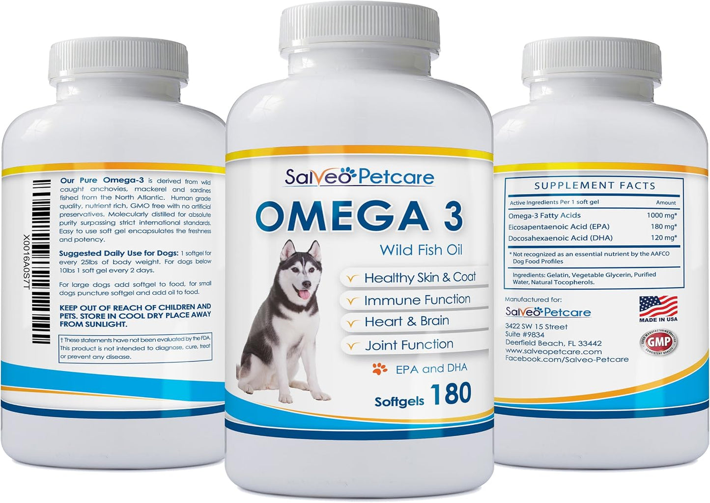 Imported Salveo Petcare canine EPA and DHA supplement nutritional facts