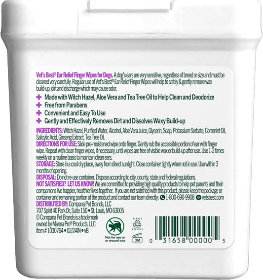 Close up of textured ear cleansing finger wipe