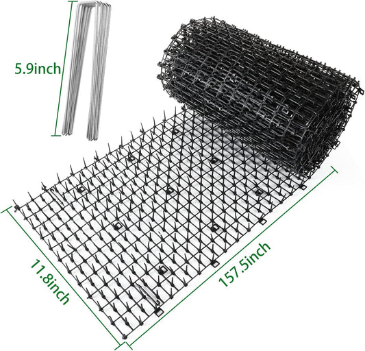 Close up view of flexible plastic spikes on Senenqu deterrent mat