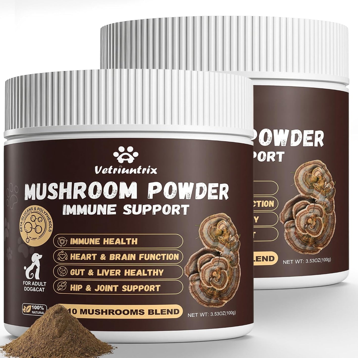 Organic Turkey Tail Mushroom for Dogs 100g - Over 50% Beta Glucan - 10-in-1 Mushroom Powder for Immune & Gut Support - Dog Mushroom Supplements for Lumps and Bumps - Chicken Flavor - Image 10