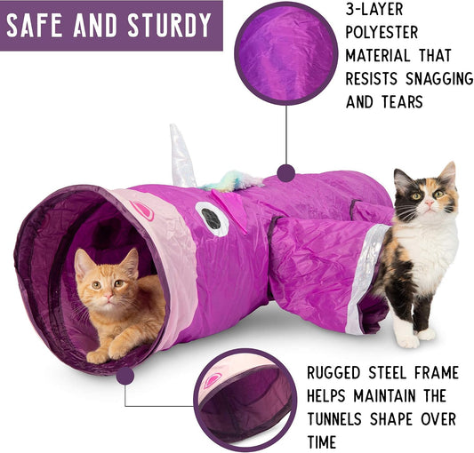 Pet Craft Supply Mewnicorn purple 5-in-1 collapsible cat tunnel system