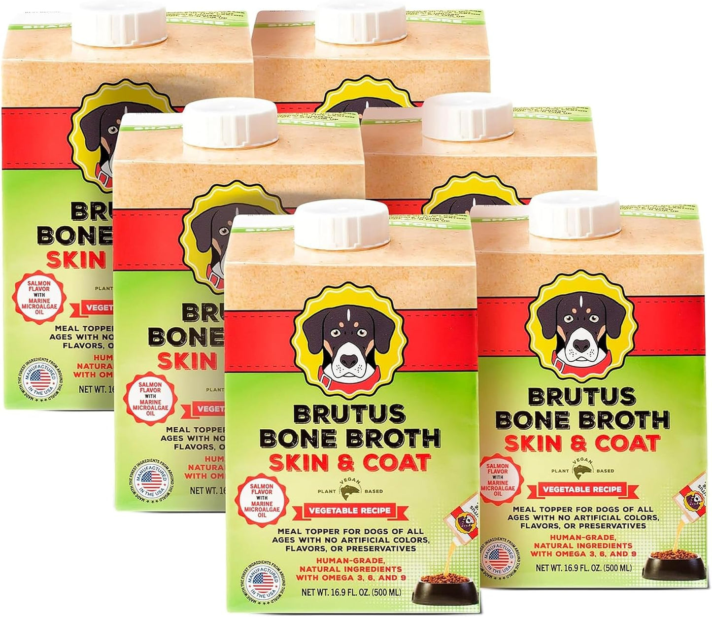Brutus Beef Bone Broth for Dogs - All Natural Dog Bone Broth with LiquidChondroitin Glucosamine & Turmeric - Human Grade Dog Food Toppers for Picky Eaters - Tasty & Nutritious 16.9oz (Pack of 6) - Image 11