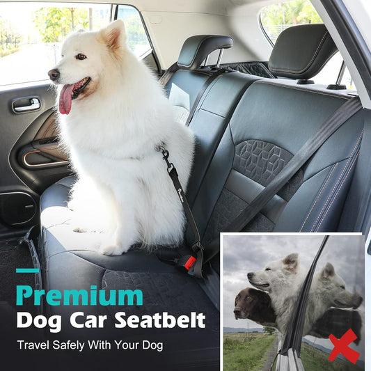 Adjustable nylon strap detail for dog car safety