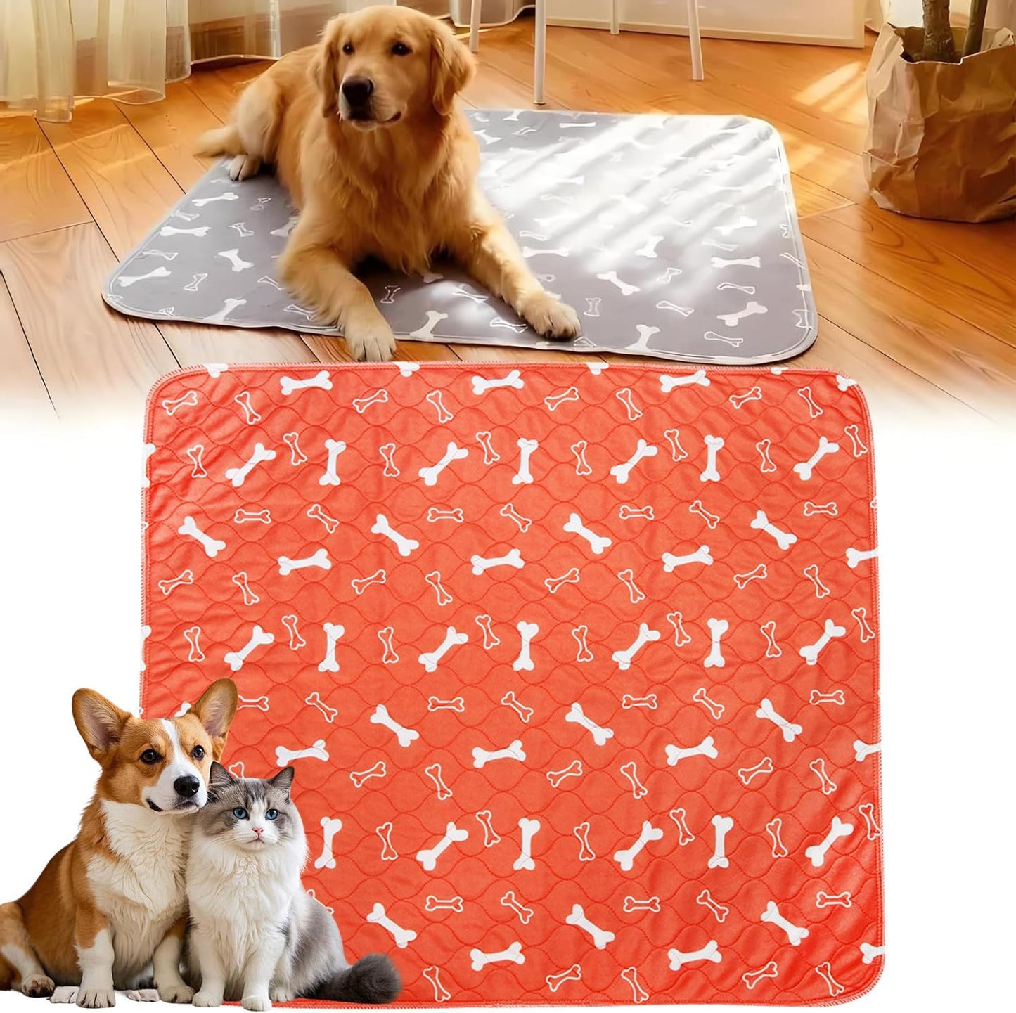 Pee Pads with Pheromones, Elite Pads for Cats, Washable Pee Pads for Dogs, Leak-Proof & Anti-Slip Pet Training Pad for Home & Travel(Grey, L: 31.5" x 27.6") - Image 13