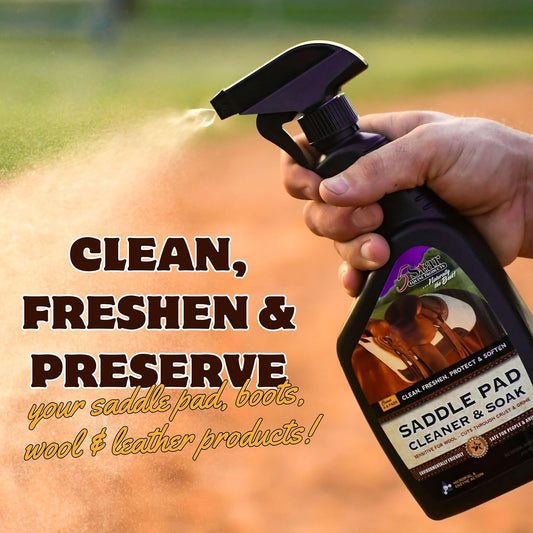5 Star Equine Saddle Pad cleaner and soak enzyme formula breaking down sweat grime