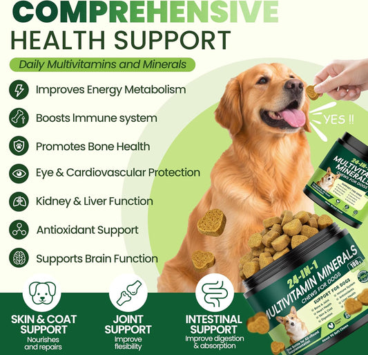 Eiza dog multivitamin chewable chicken flavor packaging back label showing directions