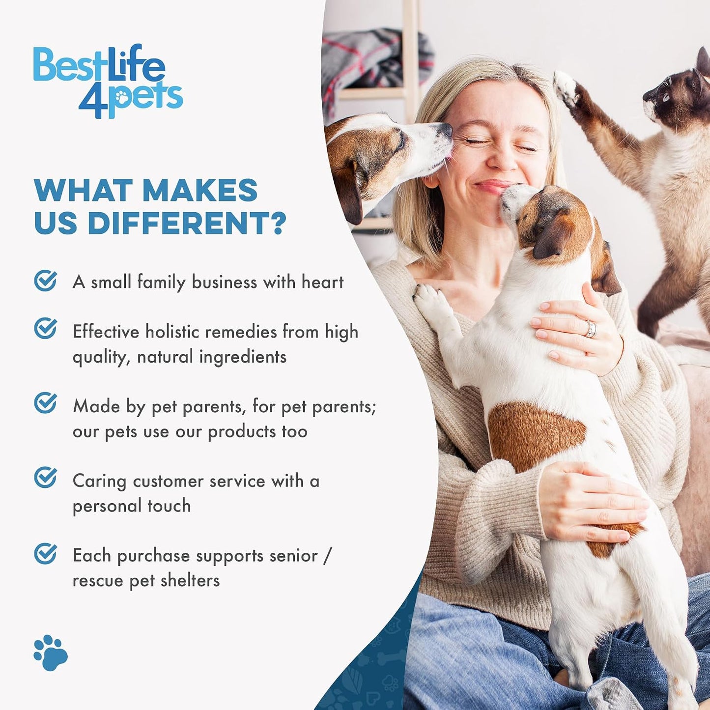 Authentic USA imported BestLife4Pets packaging emphasizing the natural non drowsy formula for itchy skin relief.