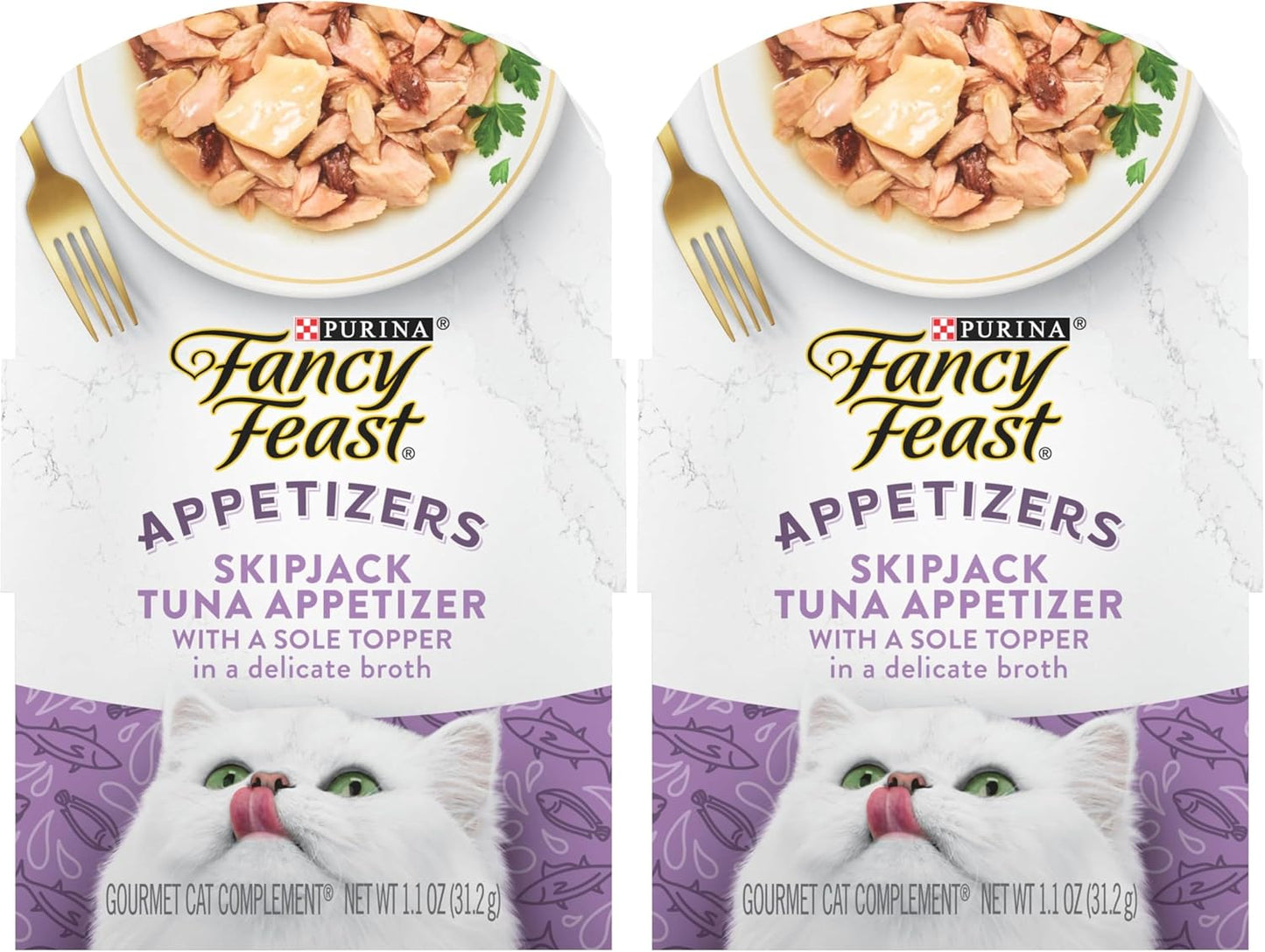 Purina Fancy Feast Appetizers Lickable Grain Free Wet Cat Food Topper Skipjack Tuna Appetizer with Sole - (Pack of 10) 1.1 oz. Trays - Image 9