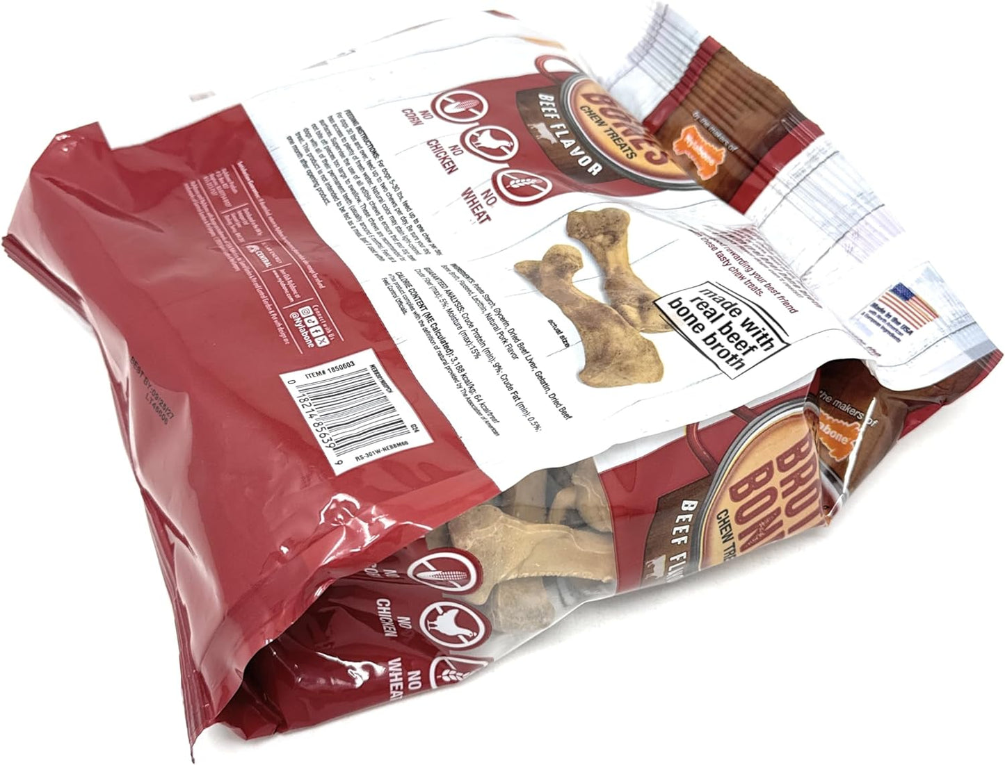 Nylabone Beef Broth Bones for Dogs, 60 Count, 2.6 Lbs - Image 9