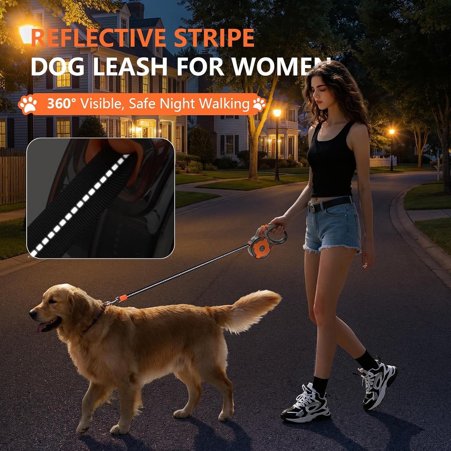 Small dog walking with XlyCrtve lightweight retractable leash