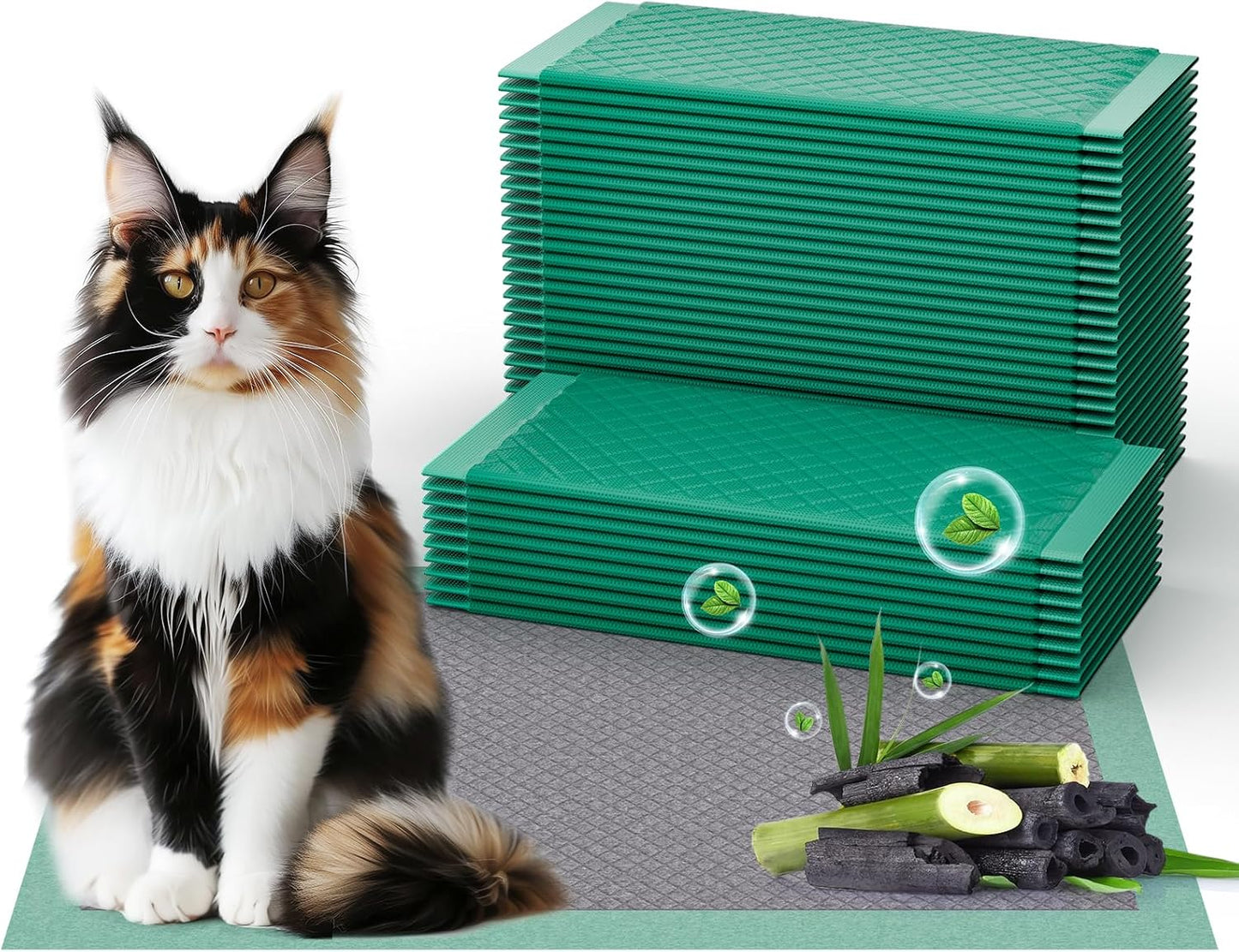 Cat Pad Refills for Litter Box, 16.9"x11.4" Odor Control Cat Pee Pads with Activated Carbon for Breeze Litter System(50Counts/Purple) - Image 10