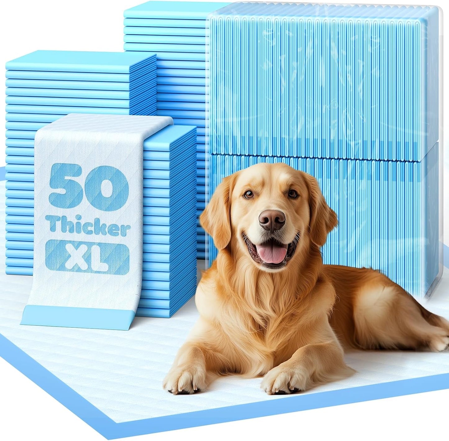 50-Pack Extra Large Pee Pads - 34" x 28" Puppy Pads for Dogs with 6-Layer Leakproof Protection, Disposable and Quick-Dry Dog Pads with High Absorbency for Easy Potty Training - Image 11