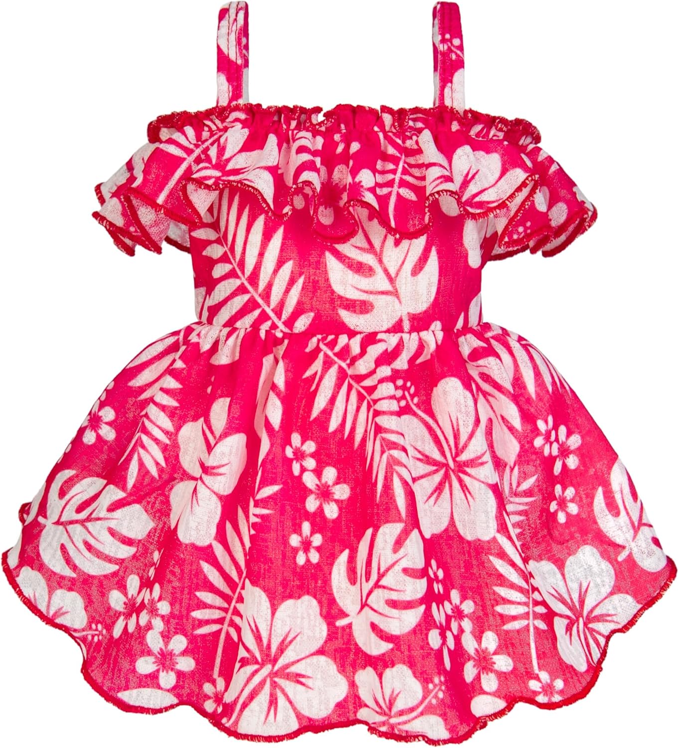 Fitwarm Flamingo Dress, Summer Clothes for Small Dogs Girl, Ruffled Hawaiian Sundress, Pet Outfit, Blue, Pink, Medium - Image 15