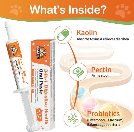 Jollyfit oral digestive gel syringe for cats close up view