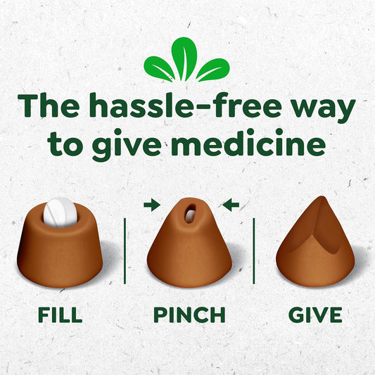 Close up of Greenies chicken flavored soft pill treats for cats