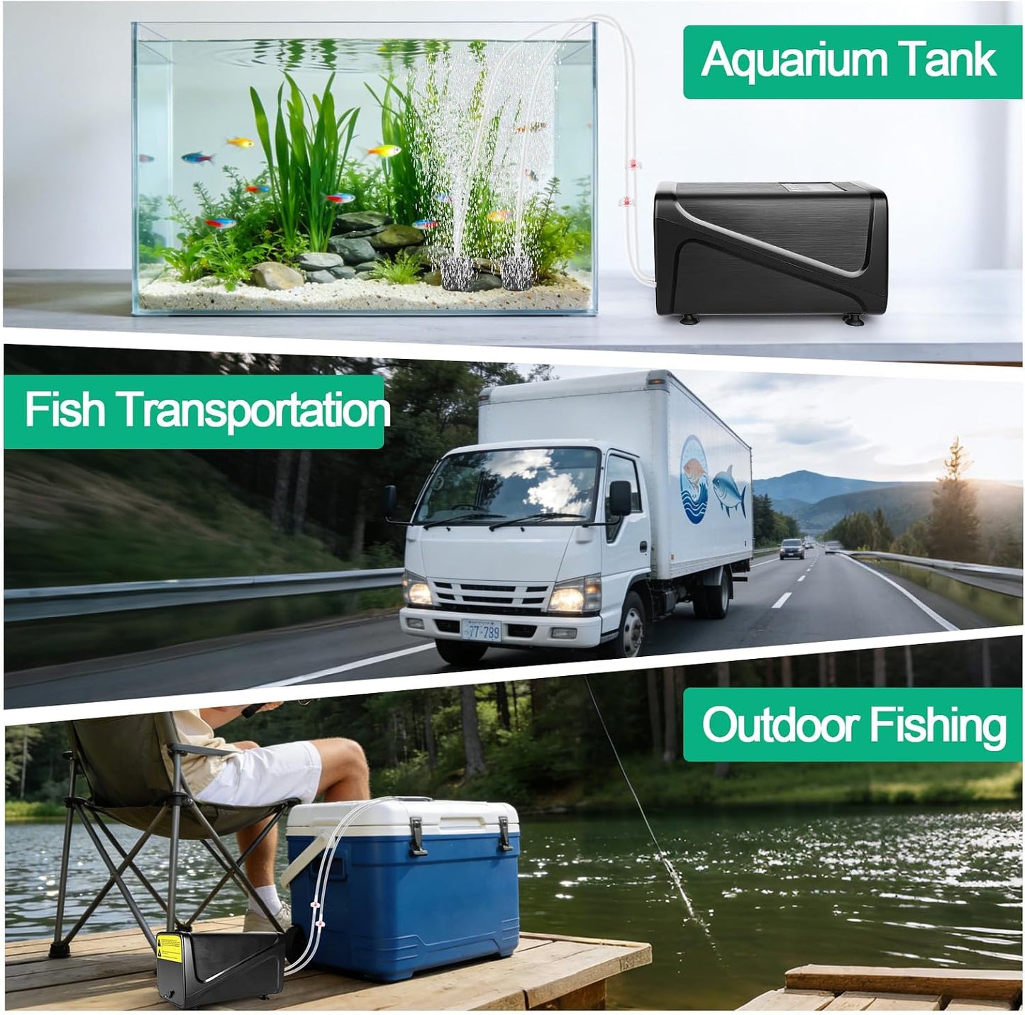 Hygger aquarium oxygen pump in premium packaging