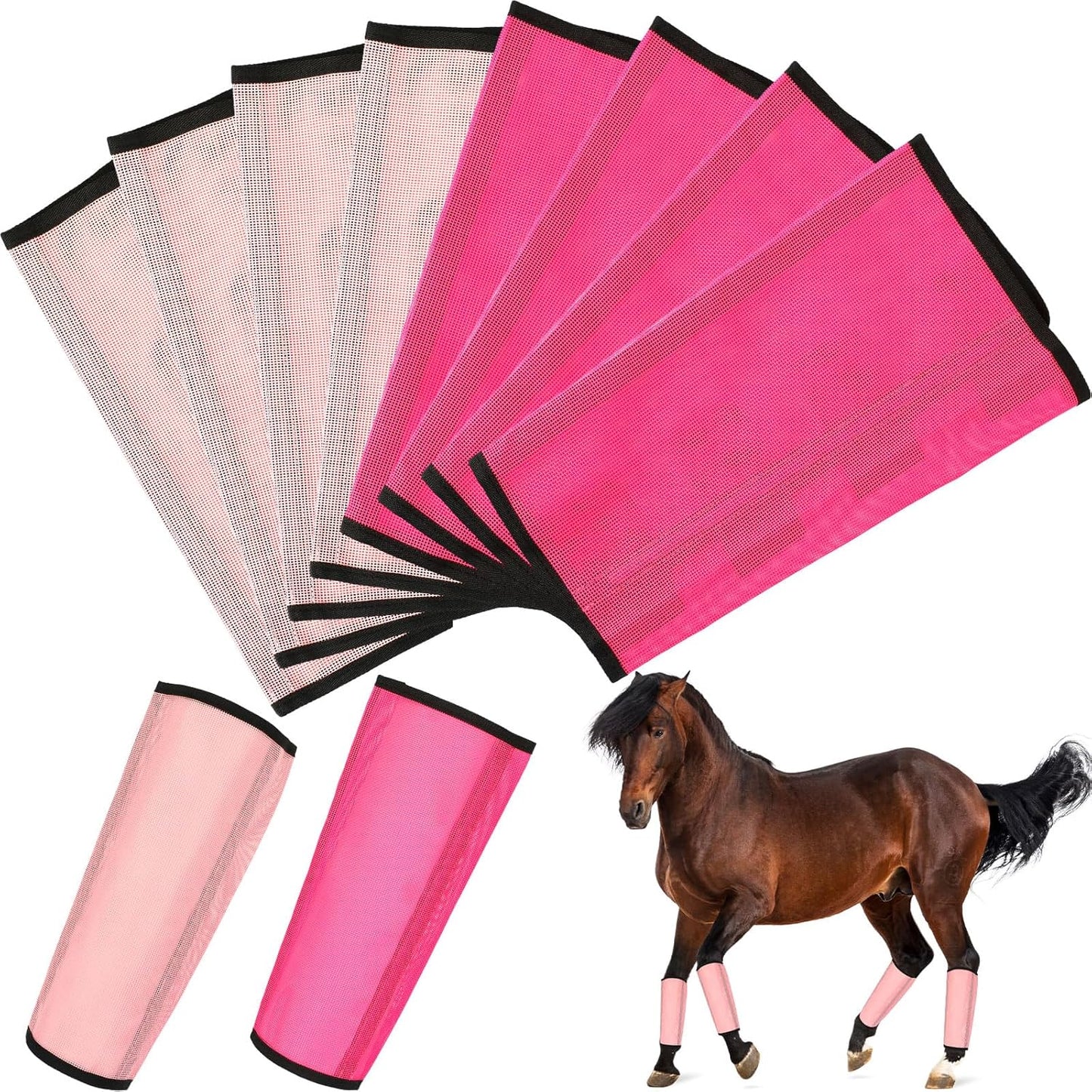 8 Pcs Horse Fly Boots UV-Protective Mesh Ventilated, Fly Boots for Protecting Horse Legs & Stomp-reducing from Insect Bites - Image 14