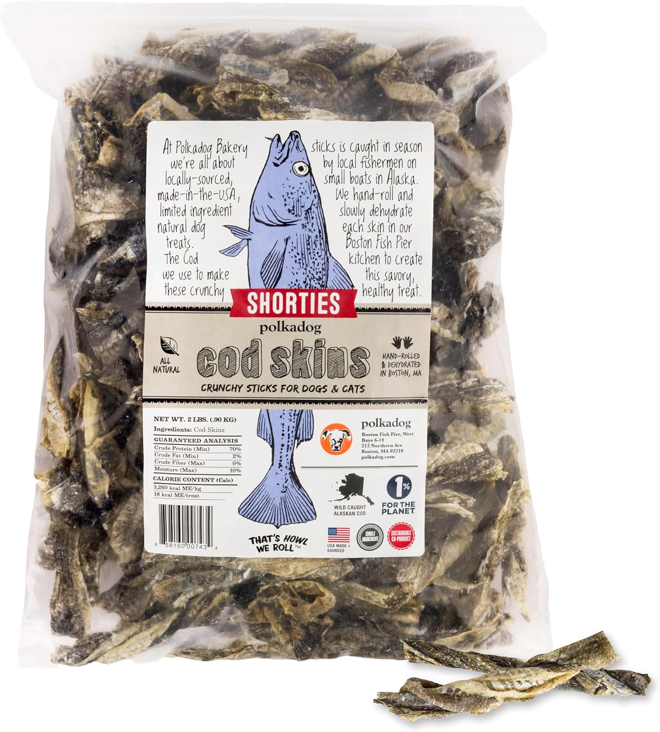 Polkadog Cod Skins for Dogs (2lb Regular) - Single Ingredient, Wild-Caught Fish Skin Natural Dog Treat Chews. High in Lean Protein & Omega 3. Hypoallergenic, Grain Free. Handcrafted & Made in USA - Image 12