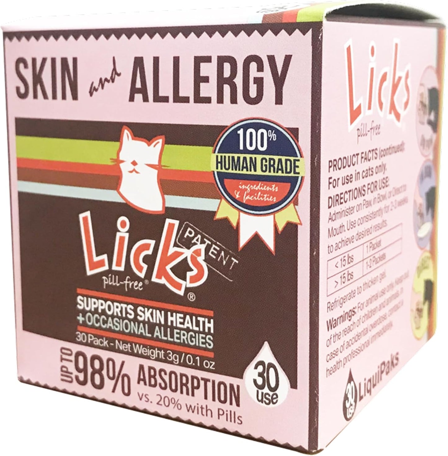 Licks Skin & Allergy Support - Allergy Gel for Cats - Omega 3 Fish Oil, Vitamin C, Turmeric & Inositol - Healthy Skin & Coat Support - Chicken Flavor - 10 Count - Image 9