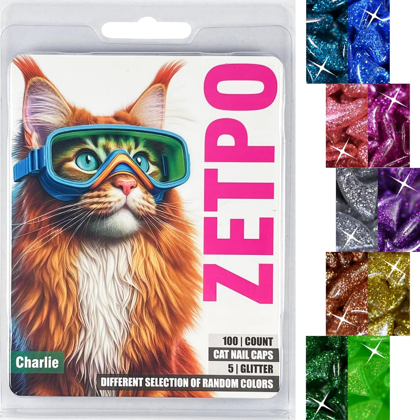 zetpo Cat Nail Caps | Cat Claw Covers | with Adhesives and Applicators (XS, 5X Solid Random Colors | 100 pcs) - Image 12