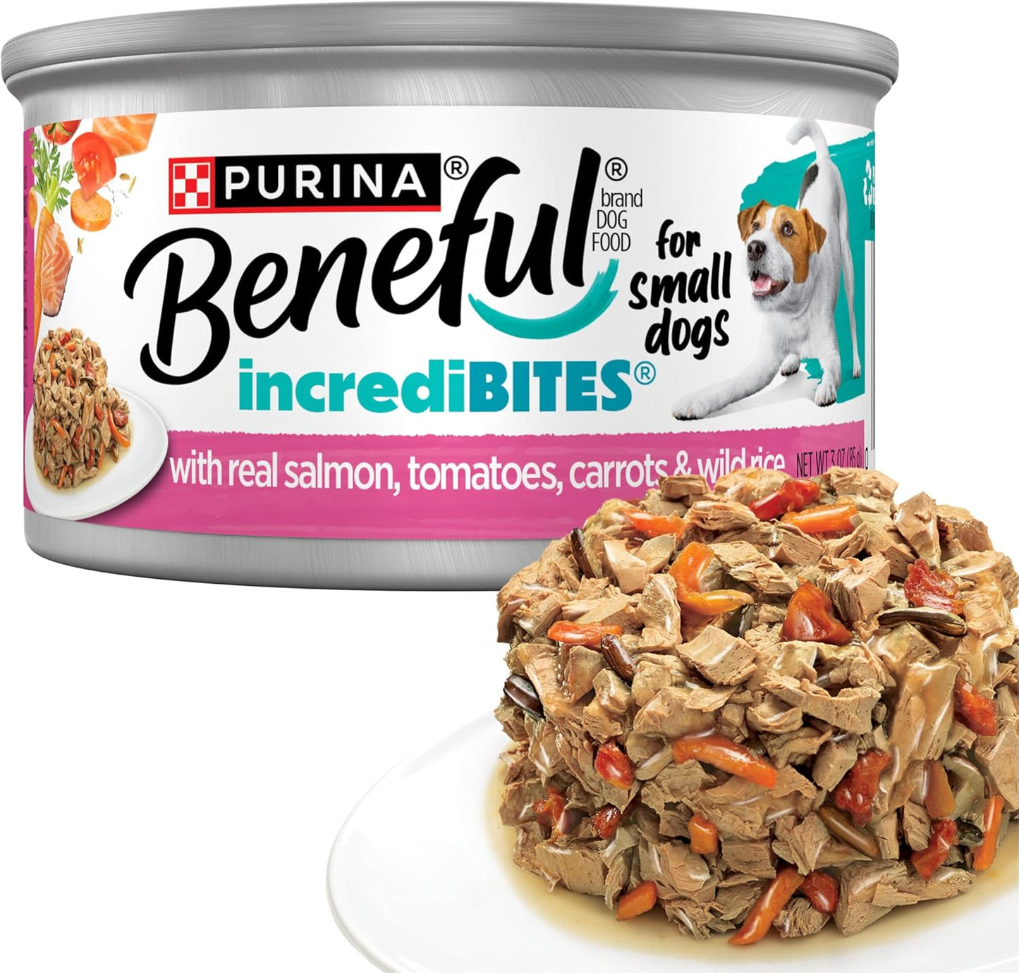 Beneful Purina Small Breed Wet Dog Food Variety Pack, IncrediBites With Real Beef, Chicken and Salmon - (Pack of 30) 3 Oz. Cans - Image 15