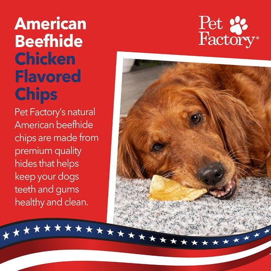 Thick premium chicken flavored rawhide chips for dog dental health