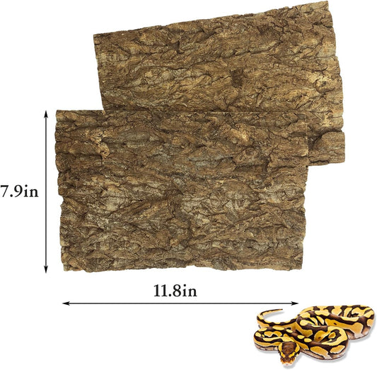 Two pieces of Tfwadmx reptile tank backdrop panels highlighting the natural champagne wood structure.