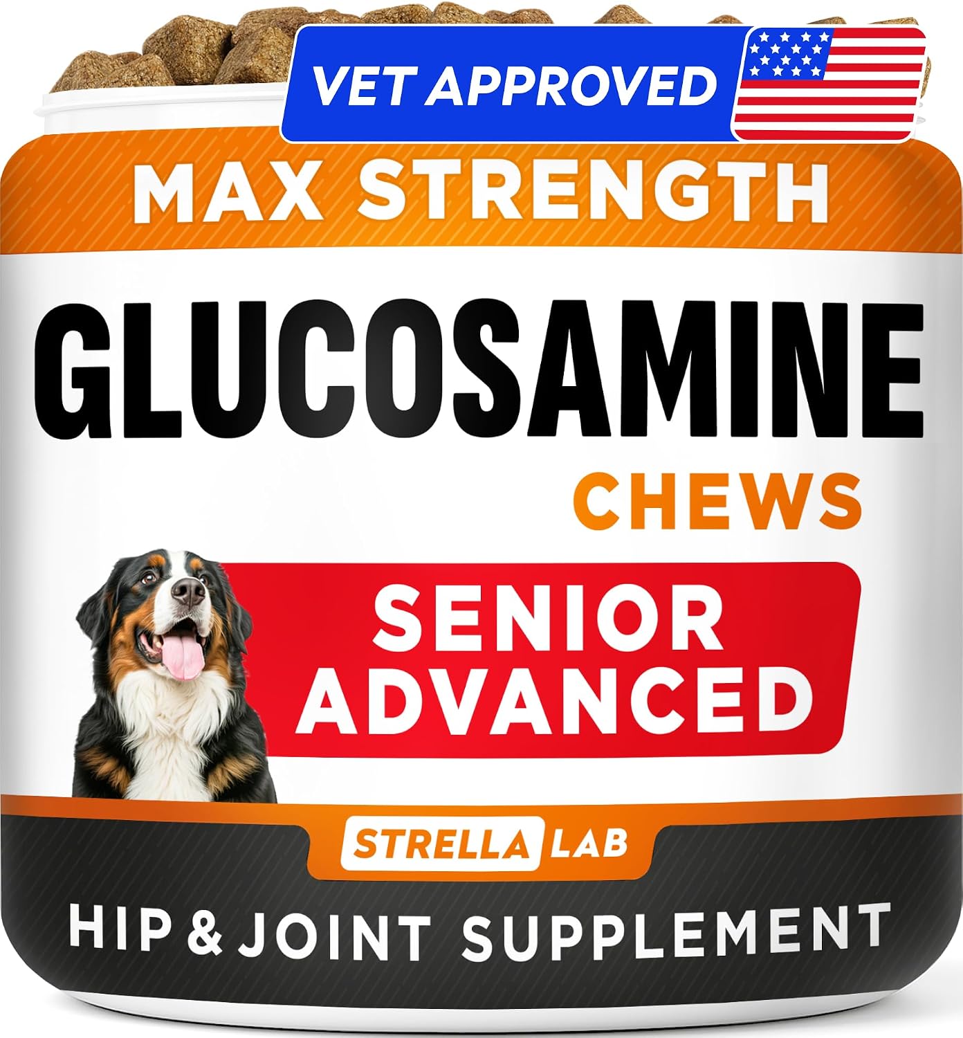 Senior Advanced Glucosamine Chondroitin Joint Supplement for Dogs - Hip & Joint Pain Relief Pills - Large & Small Breed - Hip Joint Chews Canine Joint Health - Dogs&Horses - Bacon Flavor-120Ct - Image 15